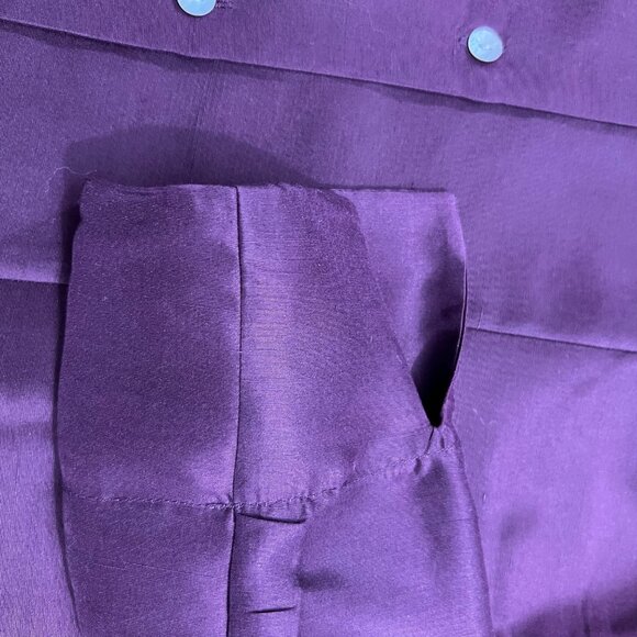 NY & Co Quiet Luxury Silk Button-Up Tunic Top with Deep Side Slits Size Small - Picture 8 of 9